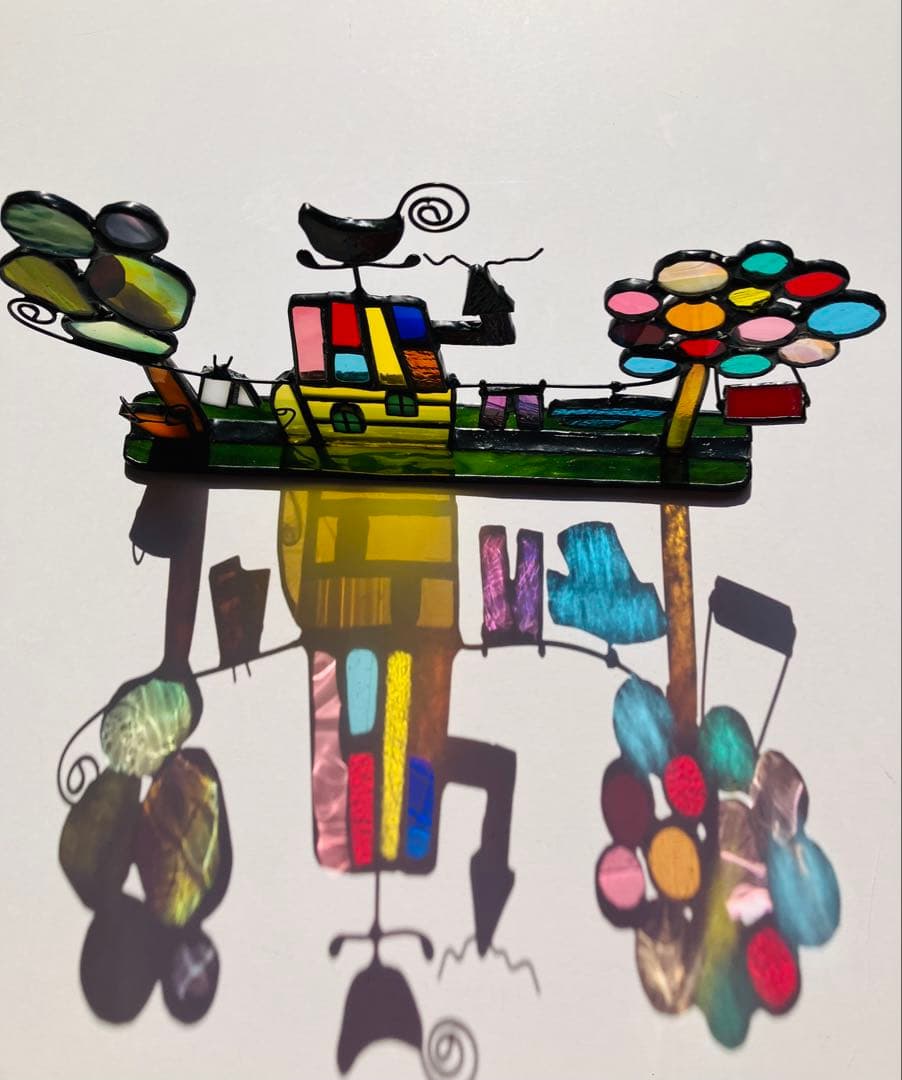 ステンドグラス　小さな街並みと四季の訪れ　計4件