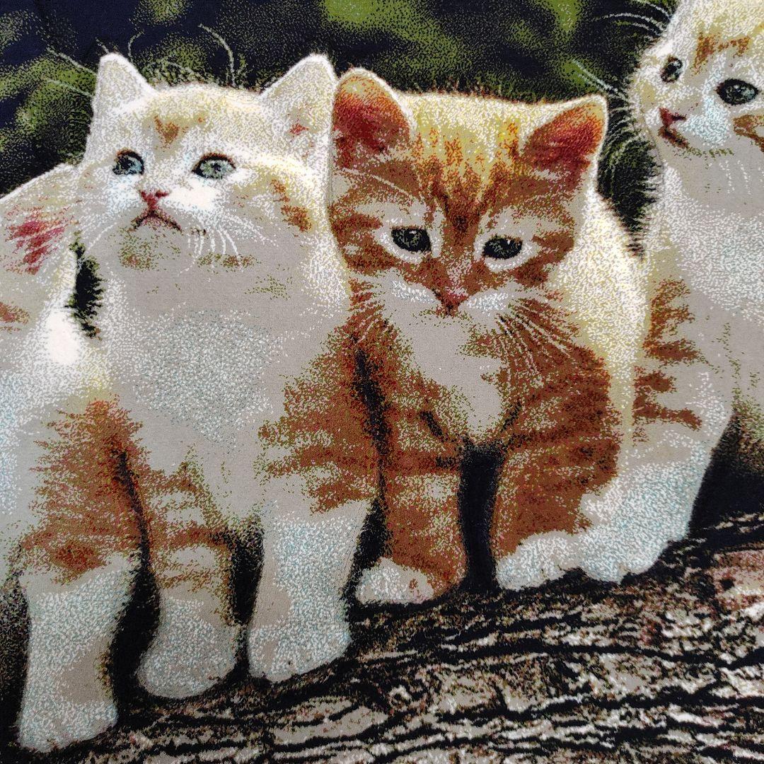 新品 機械織り ペルシャ絨毯 絵画絨毯 100x50 タペストリー 子猫