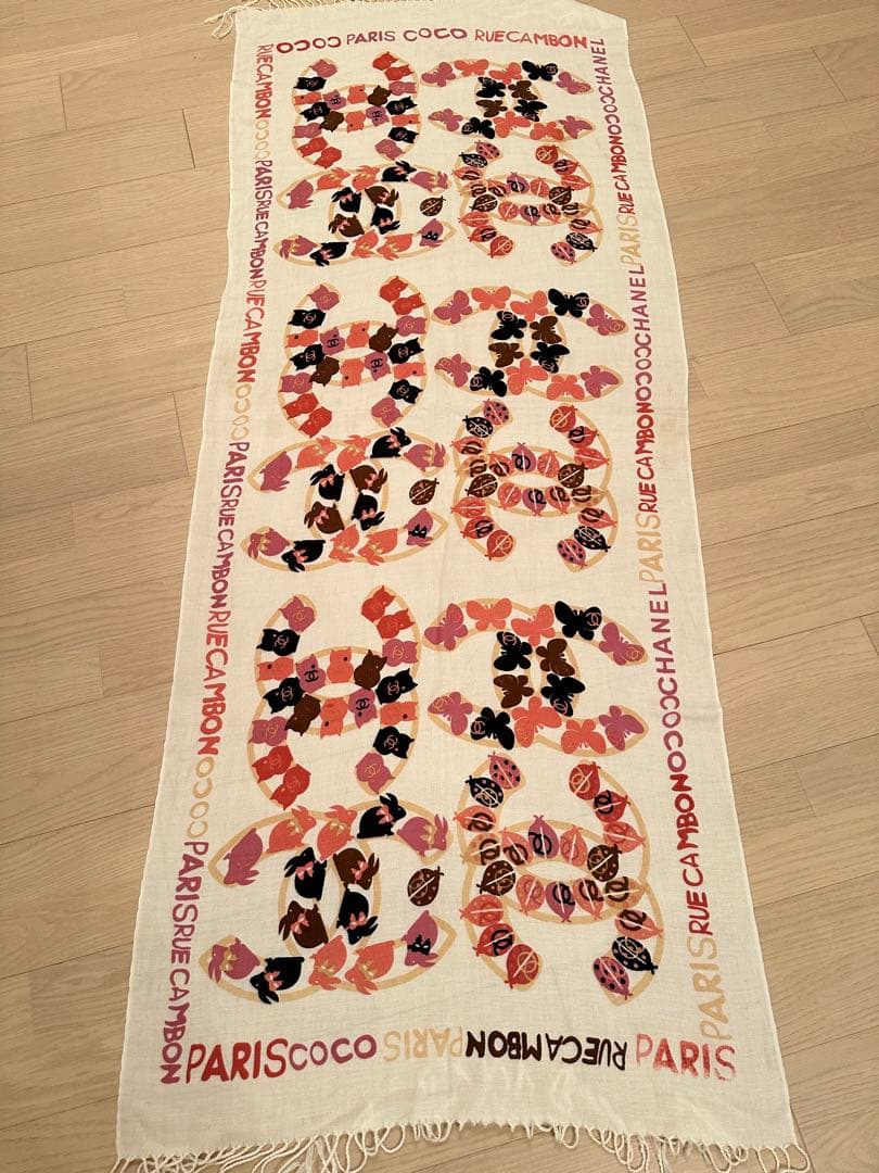 シャネル　ストール　ヴィンテージ　アニマル　蝶々　てんとう虫　レア☆正規品