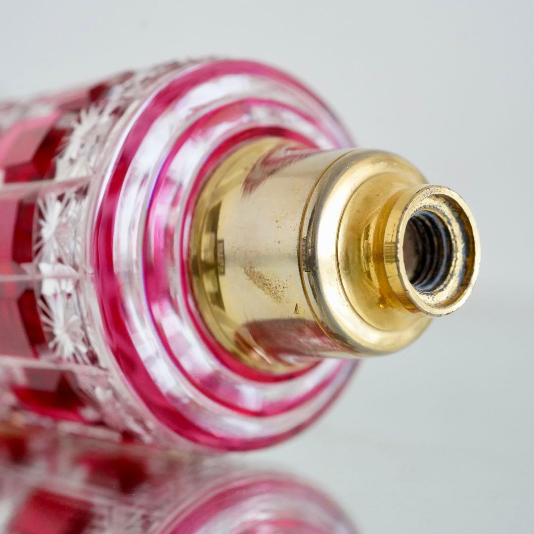 金赤被せ★オールドバカラ ディアマン エトワール 星型カット香水瓶★アトマイザー