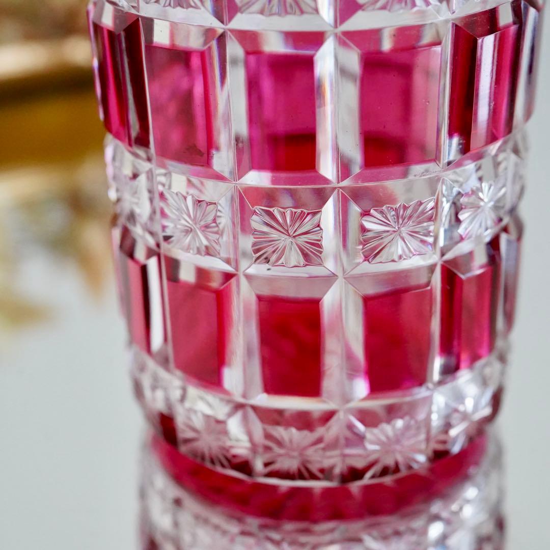 金赤被せ★オールドバカラ ディアマン エトワール 星型カット香水瓶★アトマイザー