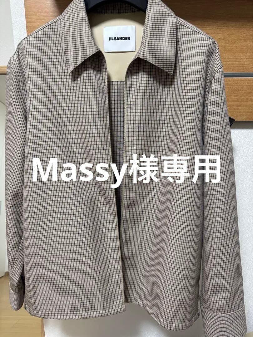 JIL SANDER 24AW チェック柄 ウールシャツ　46