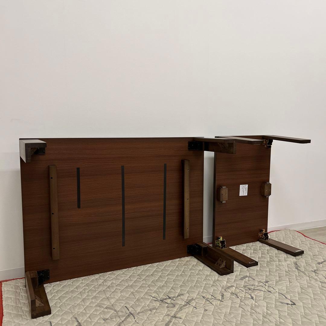 展示品★105cm折脚テーブル 補助テーブル付 105〜150cm 親子テーブル