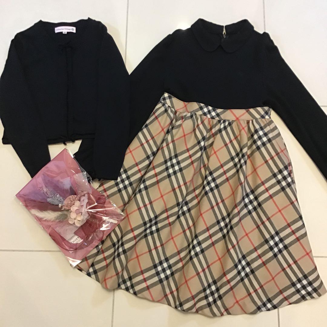 お値下げ 美品 バーバリー ワンピース ノバチェック ボレロ セット 130