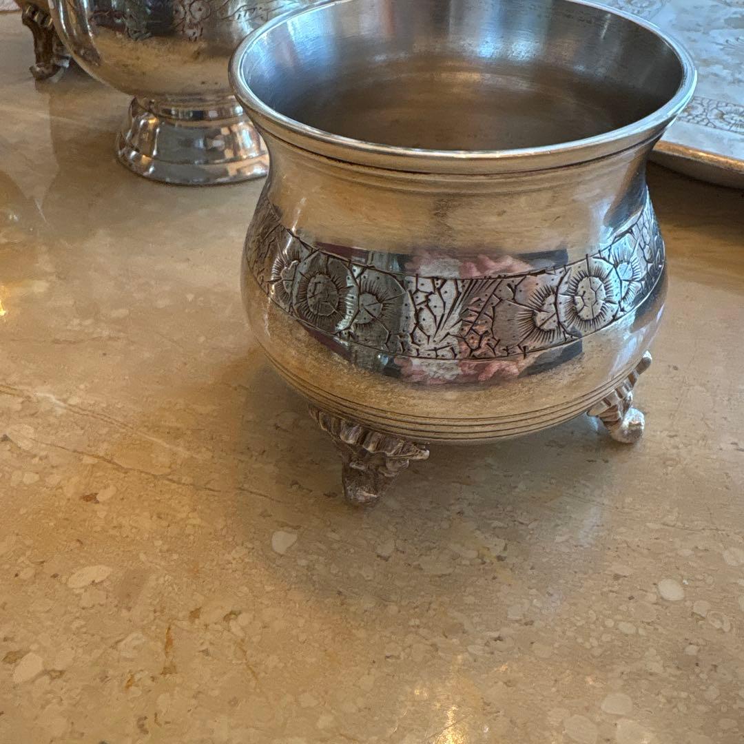 銀食器／アフタヌーンティー／ティーセット／銀製品／アンティーク