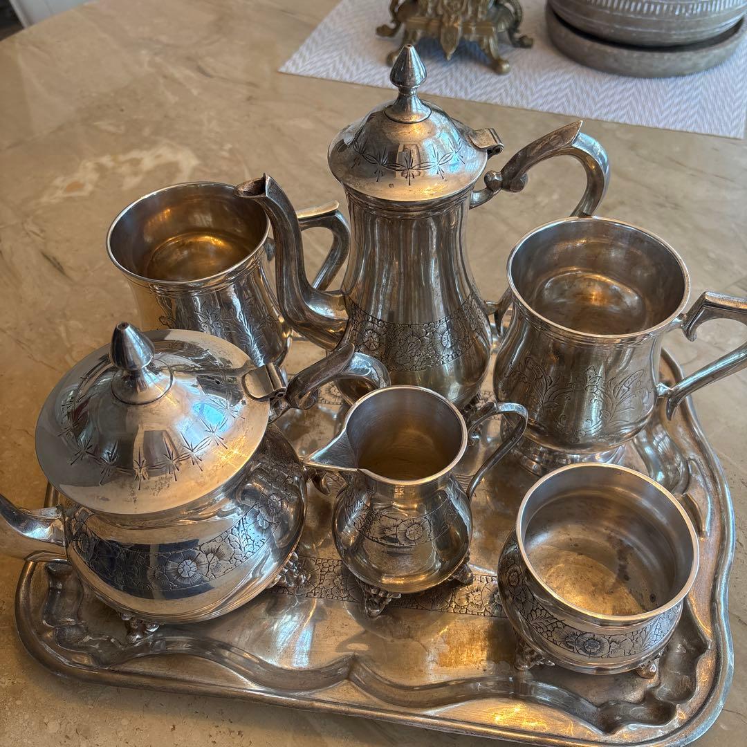 銀食器／アフタヌーンティー／ティーセット／銀製品／アンティーク