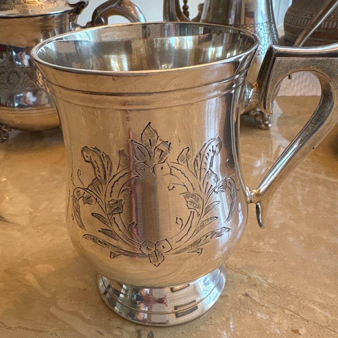 銀食器／アフタヌーンティー／ティーセット／銀製品／アンティーク