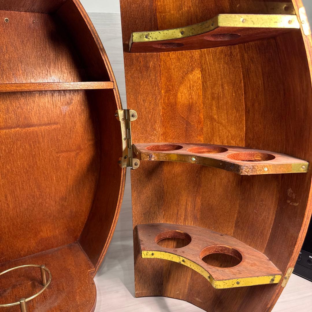 ☆ヴィンテージ 樽型　扉 観音開きウッドラック☆店舗什器☆送料込