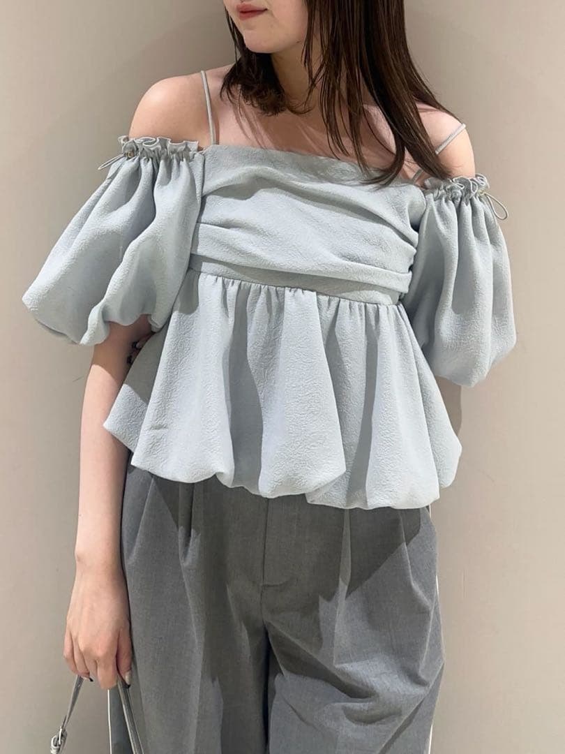 FRAY I.D 3wayオフショルパフスリーブブラウス／ウォッシャブル　完売