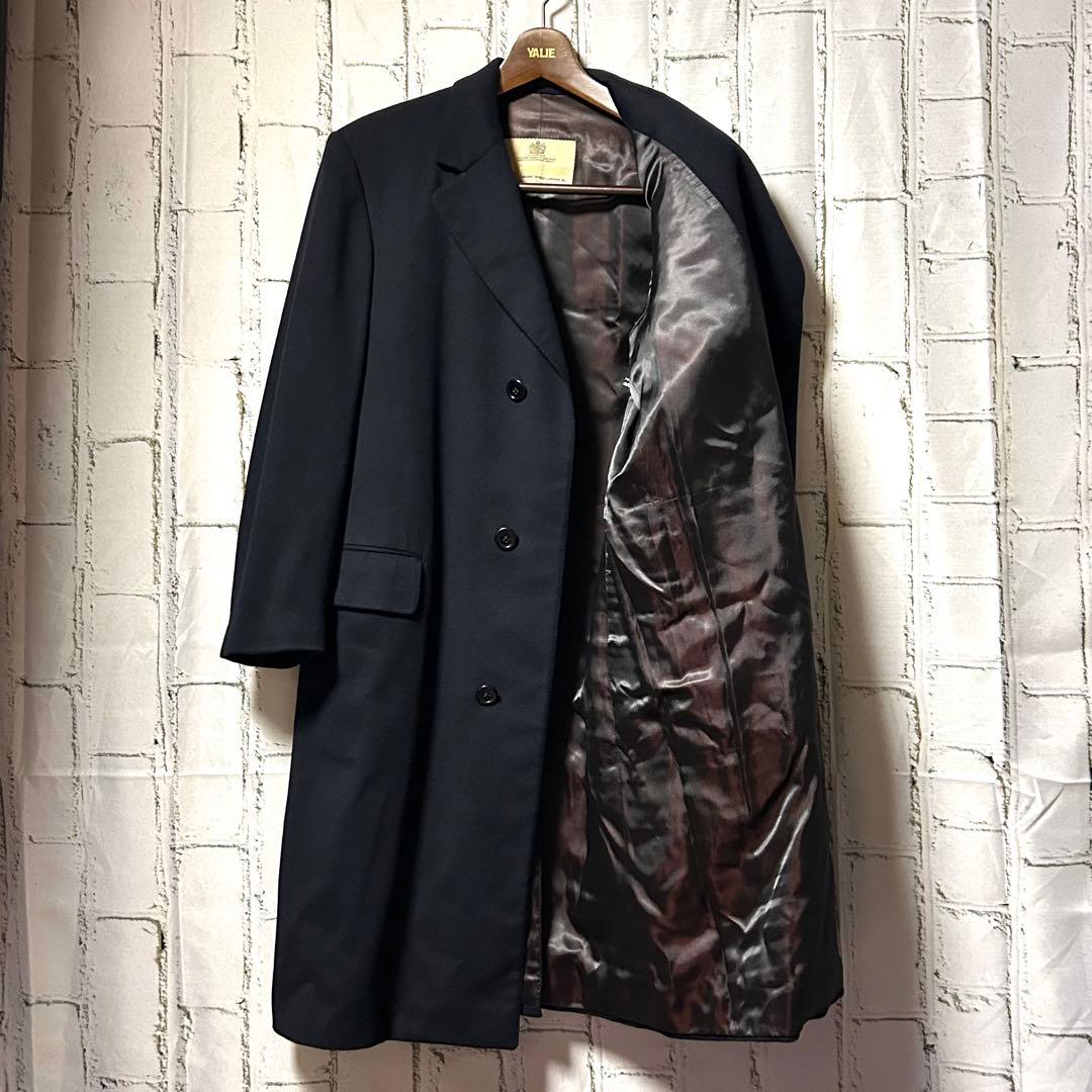 美品 英国製 アクアスキュータム ステンカラー ロングコート 黒 ヴィンテージ