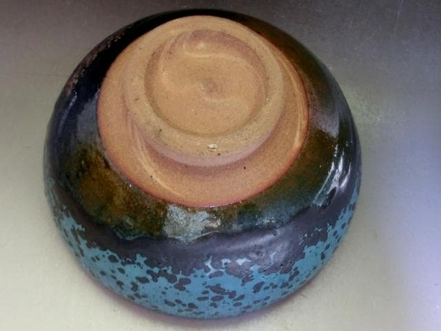 茶碗■結晶釉 渚 堅 青釉 お茶道具 古美術 時代物 骨董品■