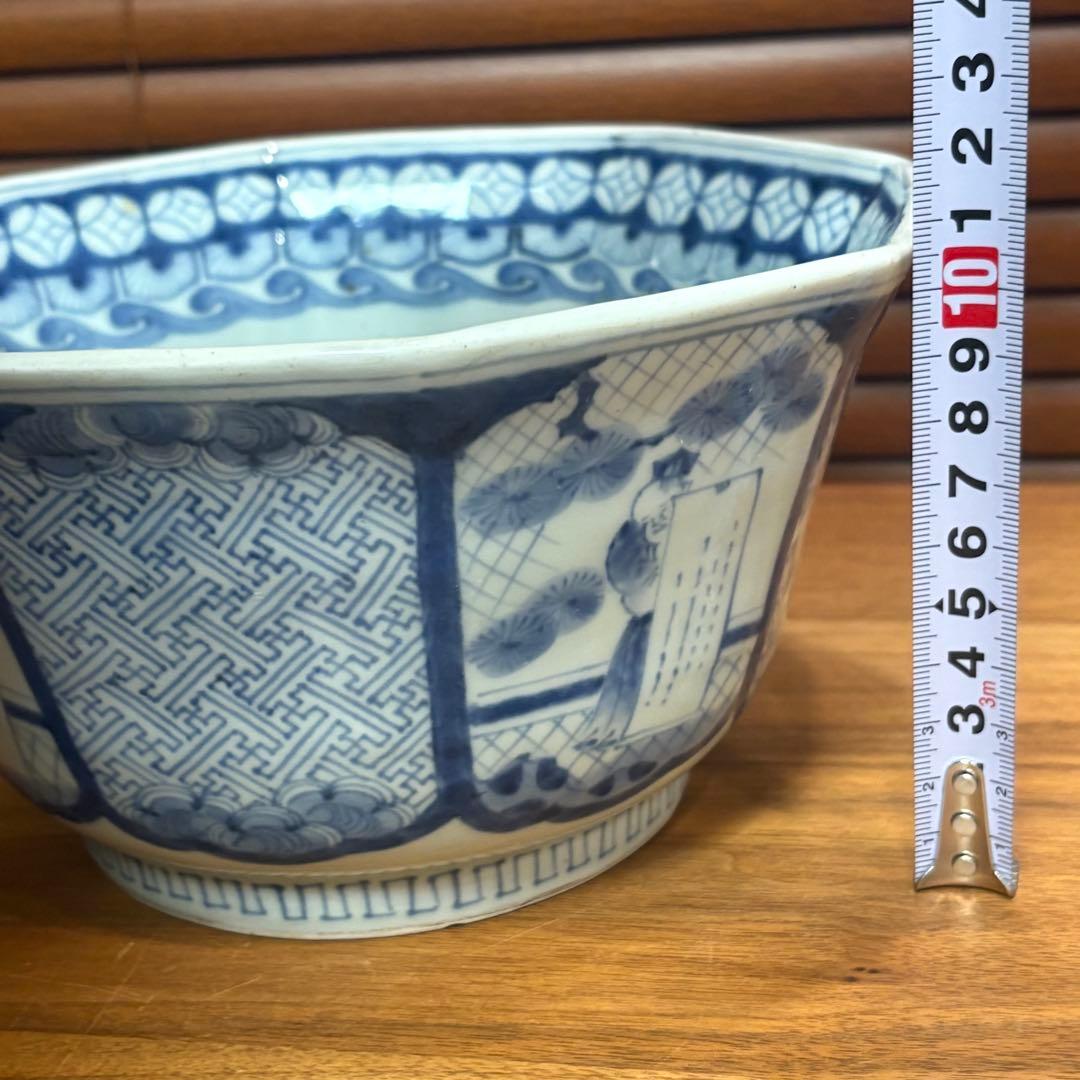 江戸時代　古伊万里　染付八面鉢