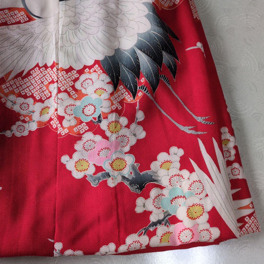 七五三３歳女の子正絹手縫いの被布(中綿無し）巾着付き