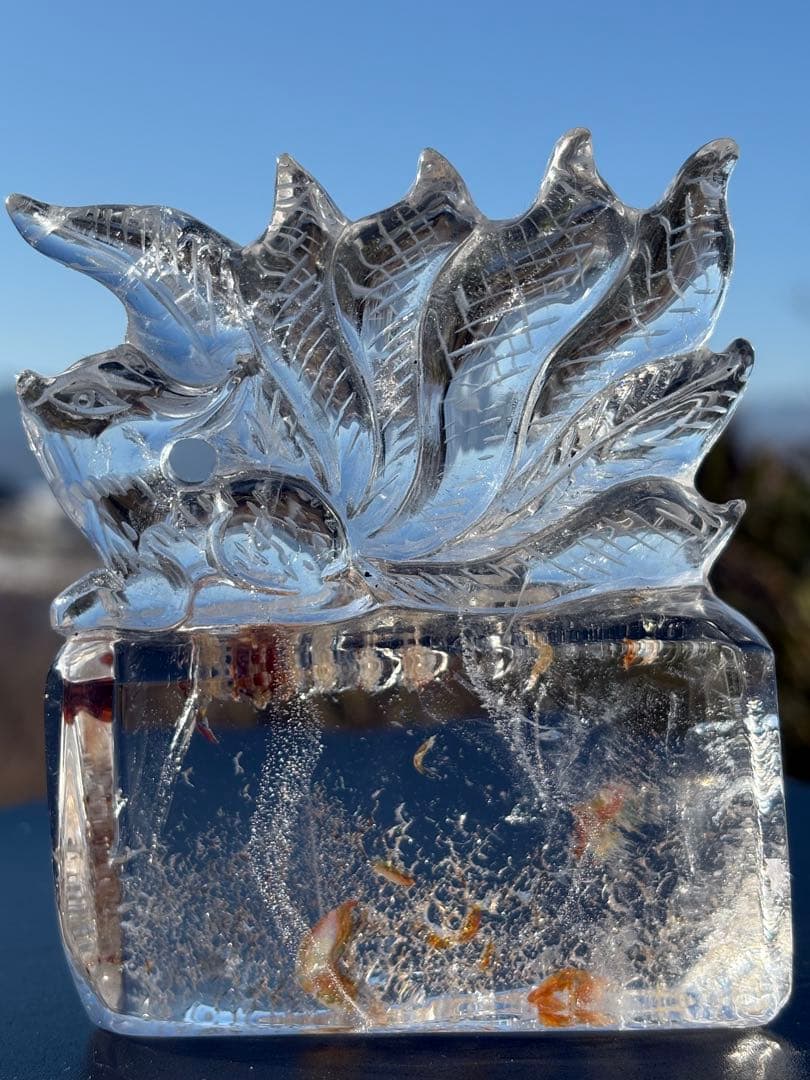 ❤️超綺麗　九尾狐 ✴️ ヒラー入り透明感拔群　高品質　ヒマラヤ　水晶　カービング