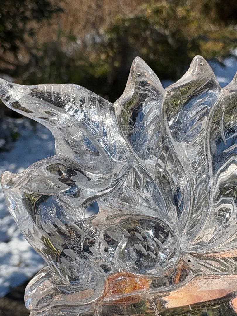 ❤️超綺麗　九尾狐 ✴️ ヒラー入り透明感拔群　高品質　ヒマラヤ　水晶　カービング