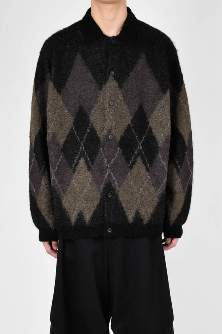 トップス LADMUSICIAN 24AW ARGYLE KNIT SHIRT