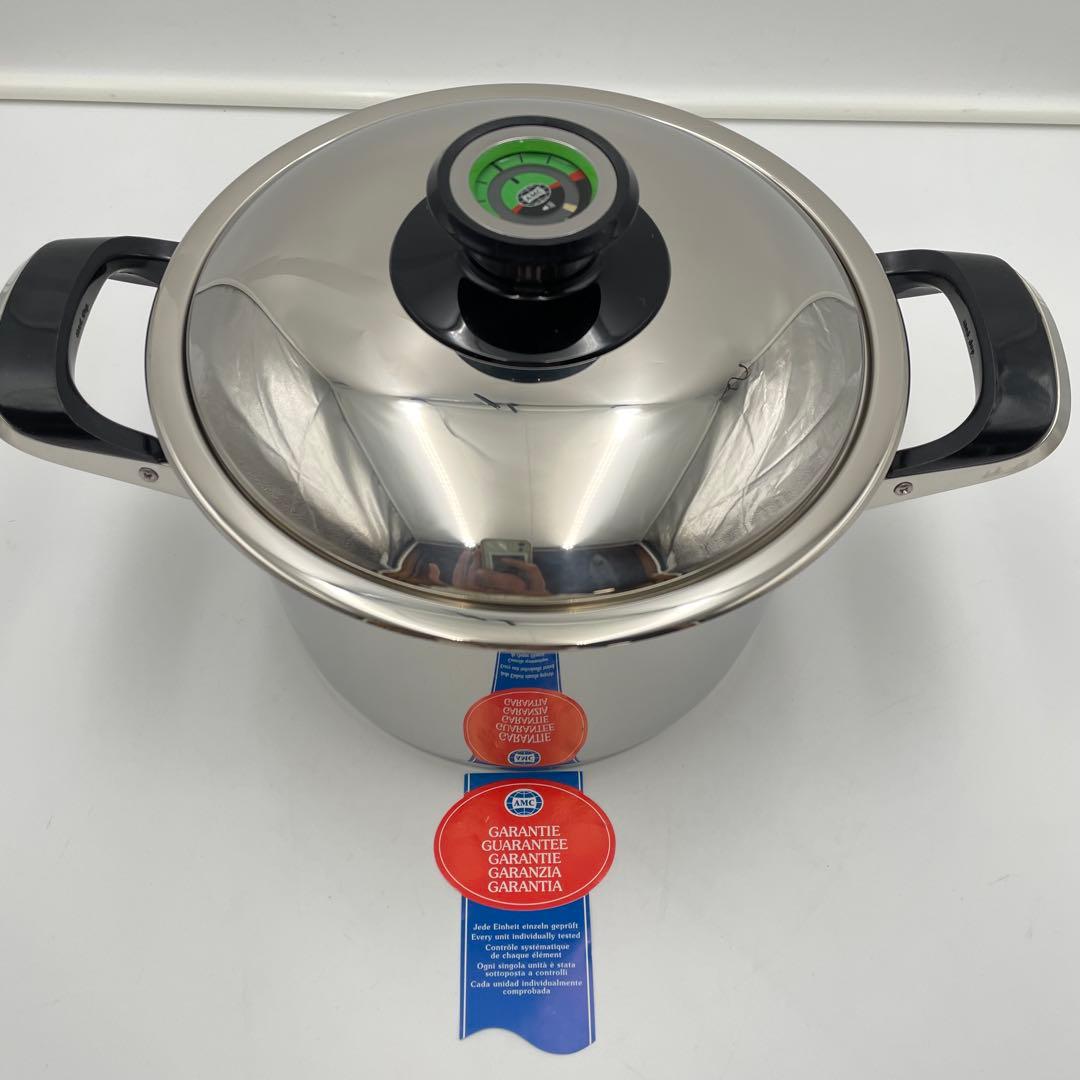 極美品 AMC ドイツ製 高級ステンレス両手鍋 4.2L 蓋付き