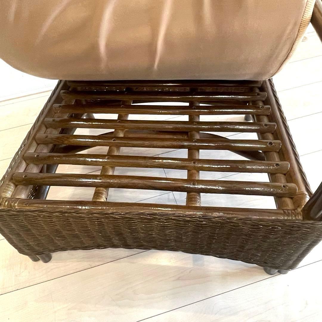 ラタン 籐 椅子 アームソファ パーソナルチェア クッション付 アジアン家具