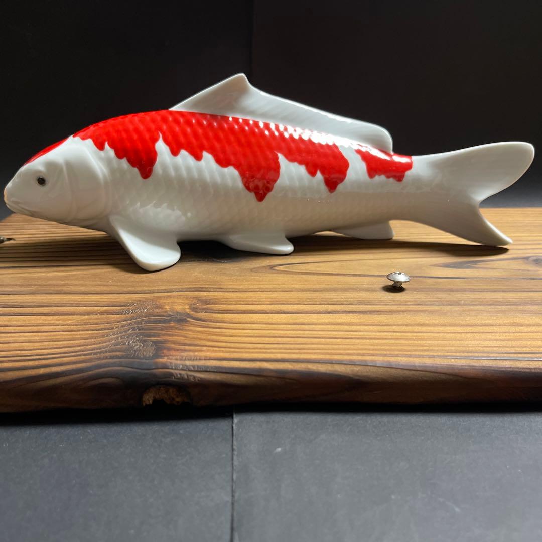 有田焼　希少な名品 勝山窯　紅白　【福寿の鯉】錦鯉　飾物　縁起物