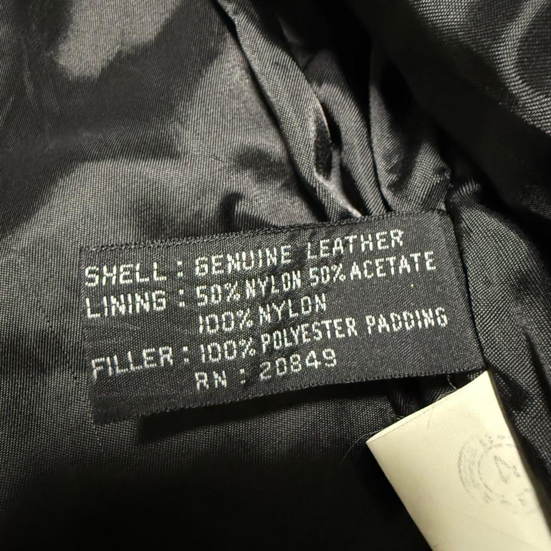 稀少90s American Toons レザーブルゾン M 黒ワッペン A-2