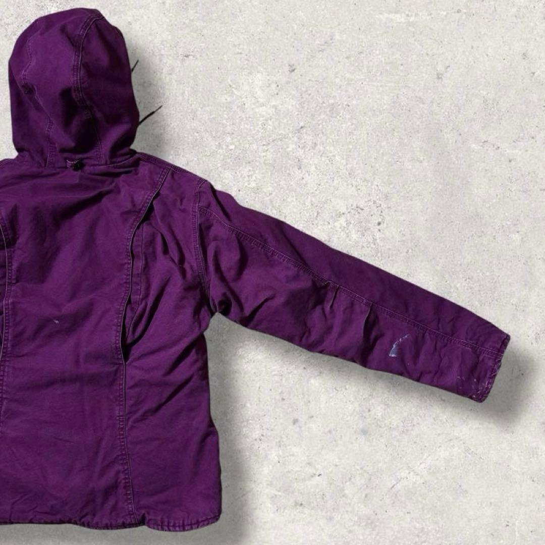 ぽ古着ダックパーカーアクティブジャケット短丈90s裏ボアジップフーディース