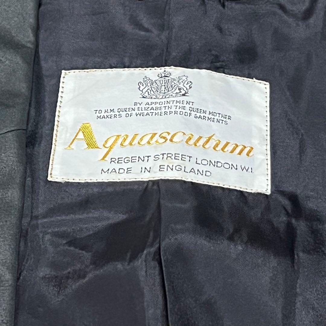 70s Aquascutum（アクアスキュータム）ガウンコート/ブラック/英国製