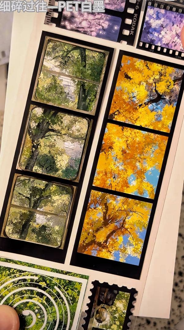 【9452】海外マステ　3/5/巻　PETマスキングテープ　自然景色　背景装飾系