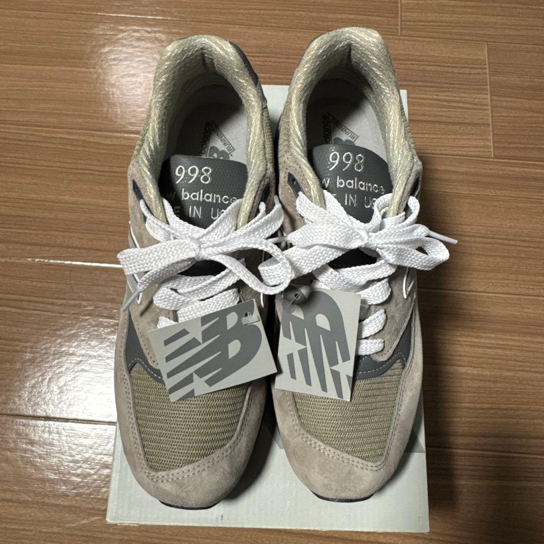 新品タグ付きNew Balance 998 27センチ、スニーカー グレー