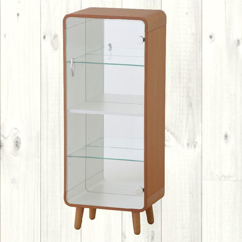 角が丸いデザイン☆４段ブラウン☆コレクションケース 脚付き コレクションボード