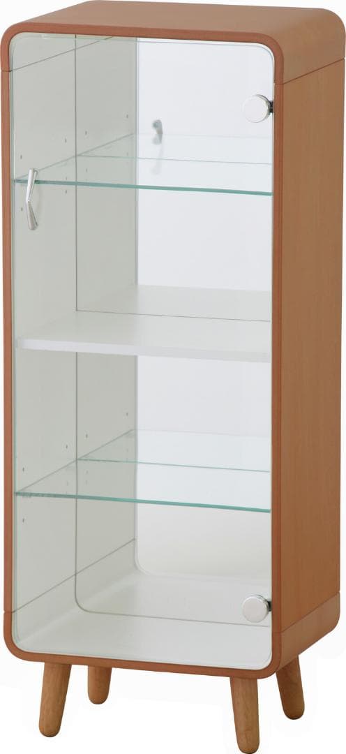 角が丸いデザイン☆４段ブラウン☆コレクションケース 脚付き コレクションボード