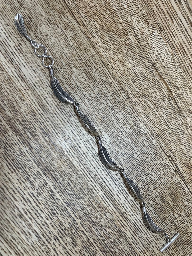 ナバホ族Harvey Maceハーヴィーメイス シルバーフェザー5連ブレスレット