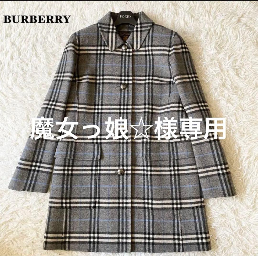 希少✨BURBERRY バーバリー　カシミヤ ノバチェック　コート　11 L