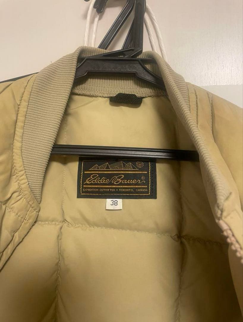 柴田ひかり着用 Eddie Bauer ベージュ ダウンベスト Lサイズ