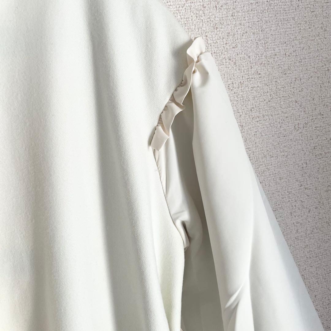 美品♡メゾンエシェル パフスリーブ中綿コート オフホワイト