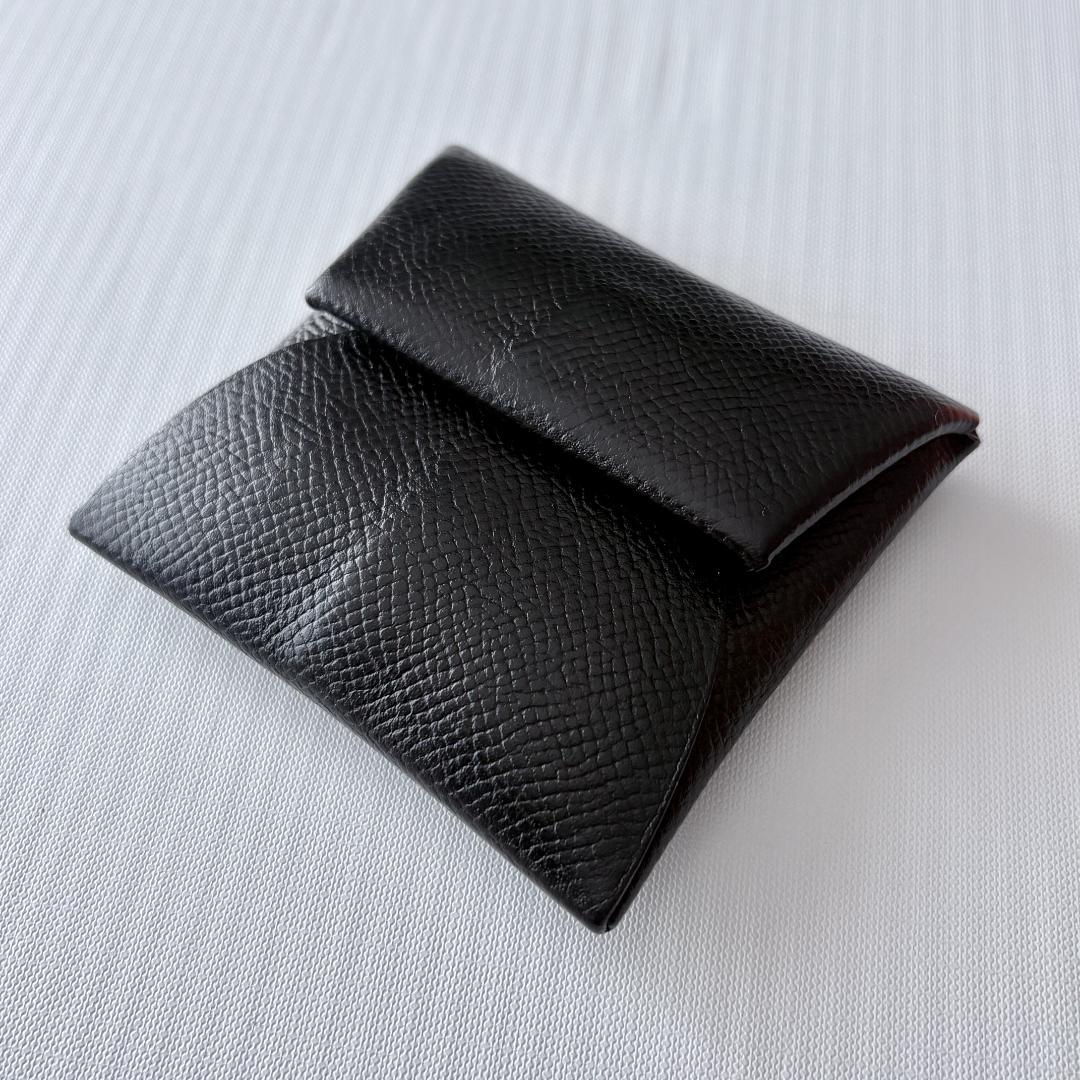 美品 X刻印『エルメス』バスティア エプソン 黒 ブラック ケース