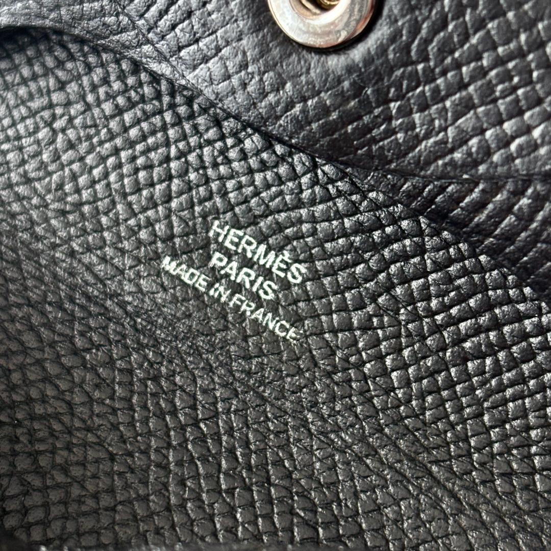 美品 X刻印『エルメス』バスティア エプソン 黒 ブラック ケース