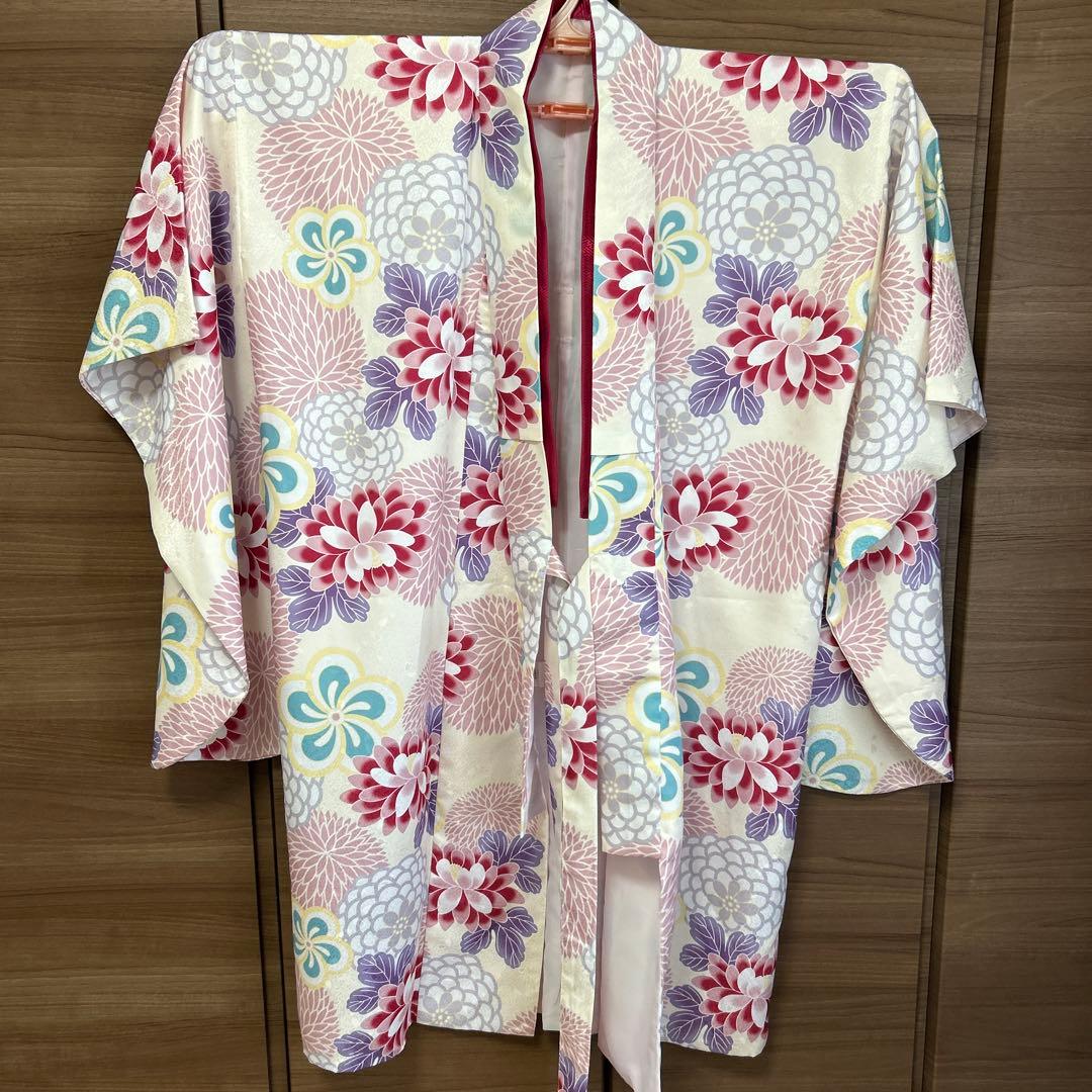 キョウエツ　女の子　卒業式　簡易袴3点セット　鞠菊に梅散らし