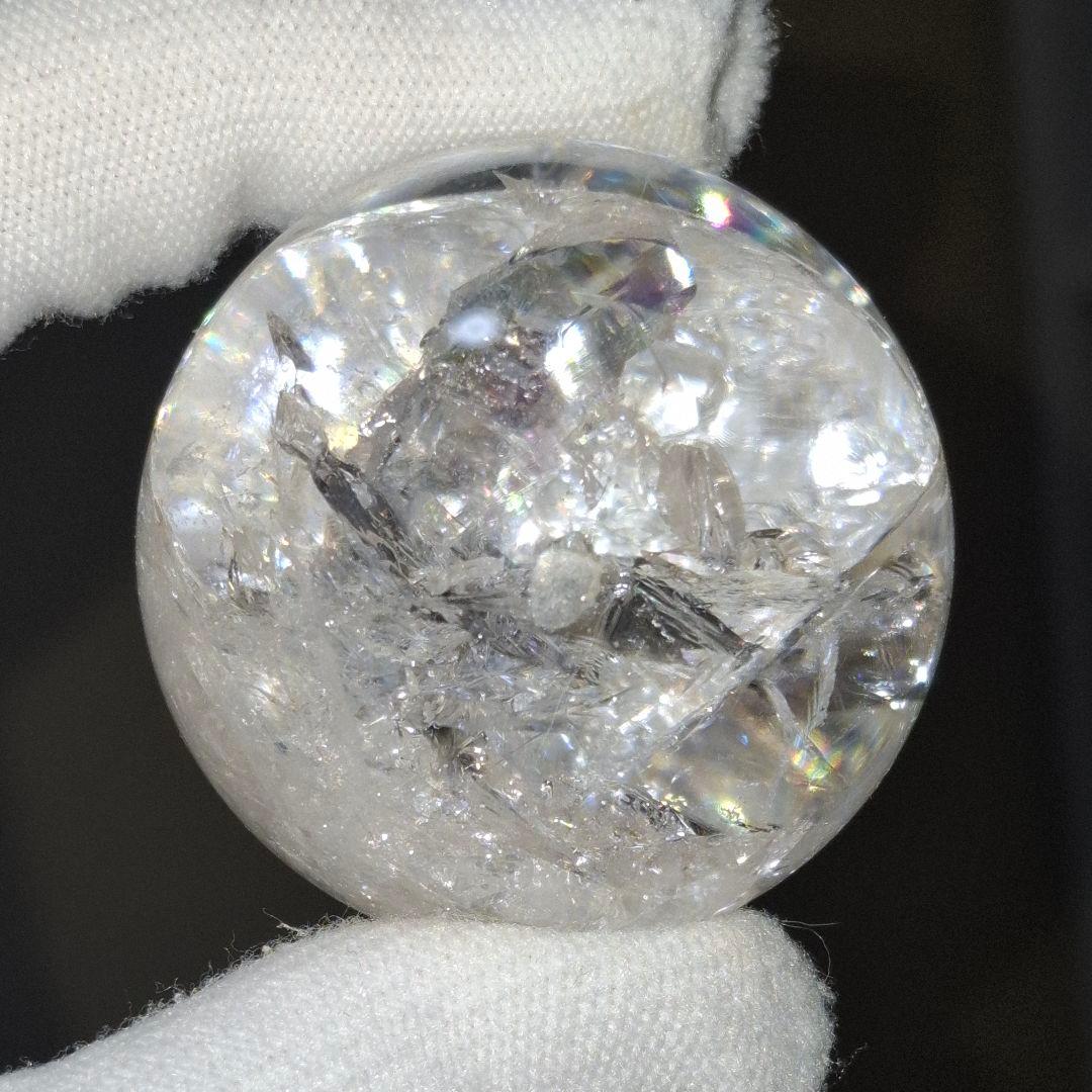 天然石✨️ピンクアゼツライト　スフィア✨️虹ギラギラ台座付き