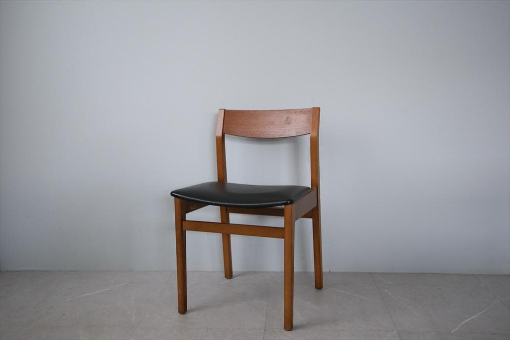 英国ヴィンテージチーク古木ダイニングチェア/椅子イス/モダン(92-259-4)