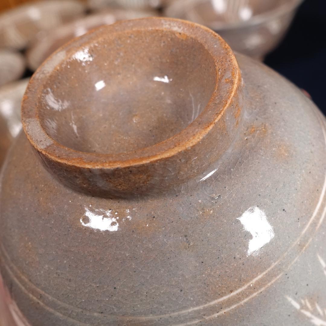 駕洛窯 清水日呂志 三島象嵌 数茶碗 10客 共箱 茶道具