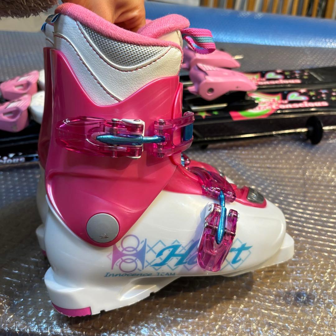 女の子　ジュニアスキーセット　ピュアコンシャス 110cm20cm ストック付