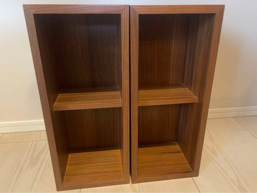 無印良品　壁に付けられる家具箱　ウォールナット2個セット