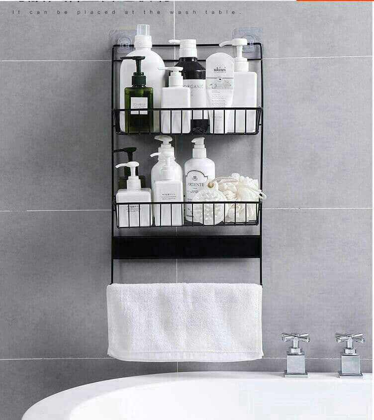 多機能鉄芸掛けかごキッチン冷蔵庫収納整理棚パンチなし家庭用浴室壁掛け式置物棚