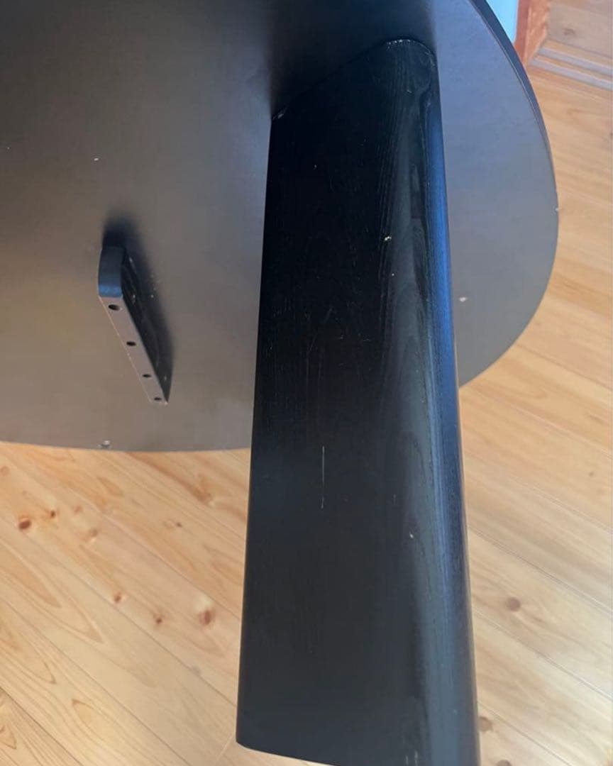 大きいダイニングテーブル　丸テーブル　円卓　木製テーブル　黒　送料無料