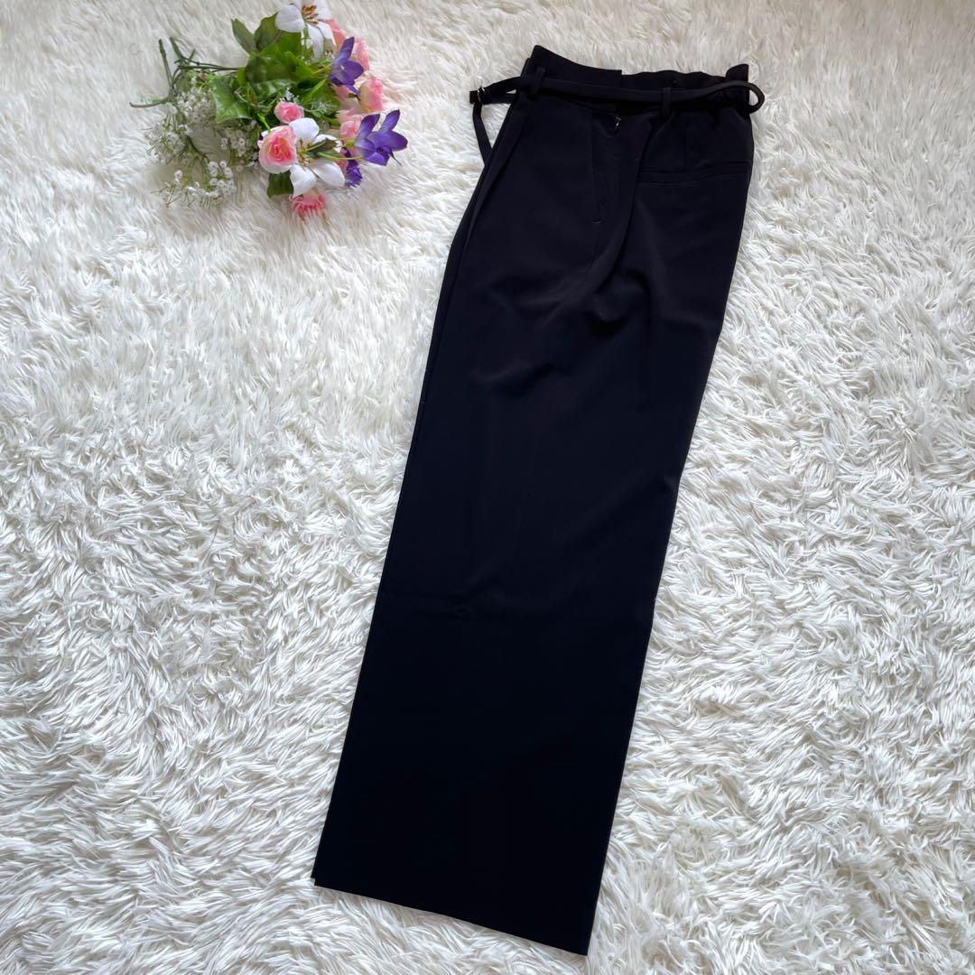 グリーンレーベルリラクシング手洗い可能ショールラペル パンツスーツブラック