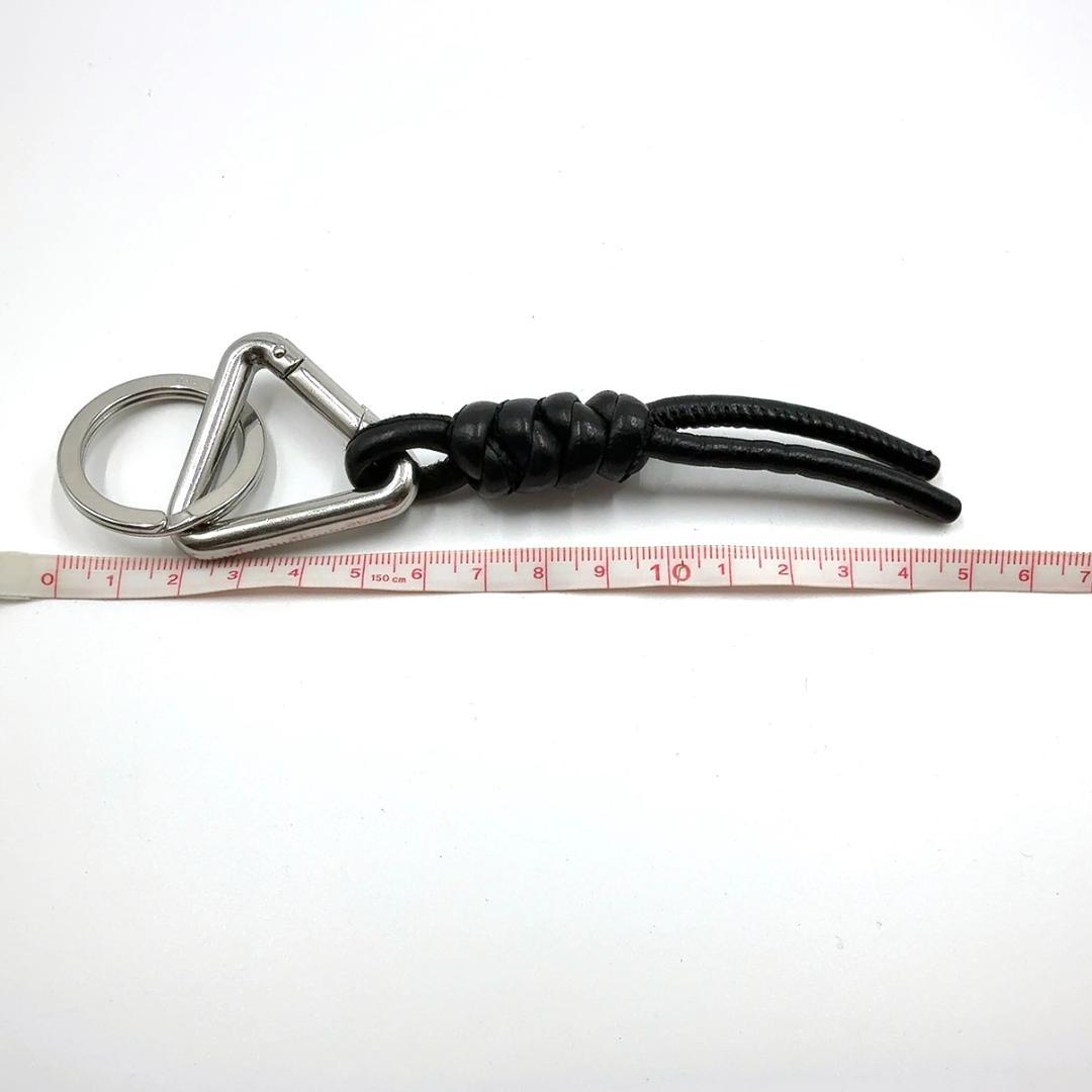 ◇ボッテガヴェネタ◇レザー/トライアングル/キーリング/ブラック/シルバー