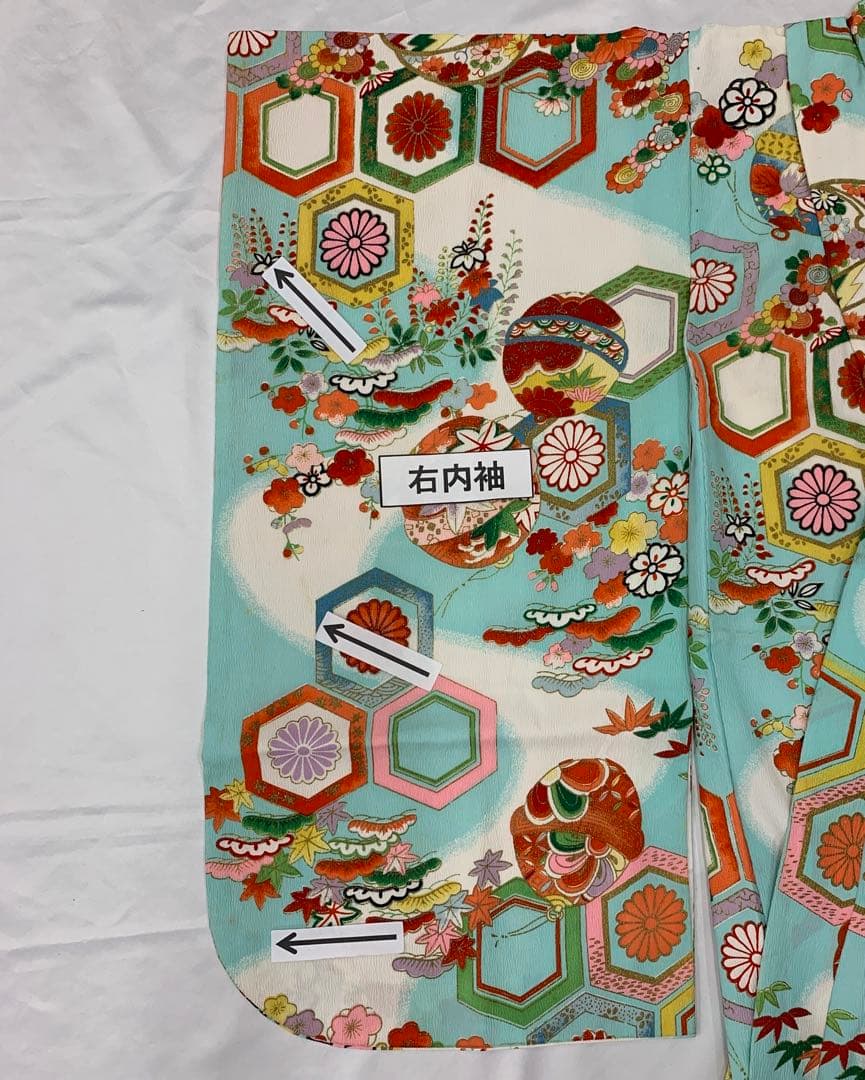 507agu51、帯□七五三 7歳 セミアンティーク 女児 着物のみ□状態良好