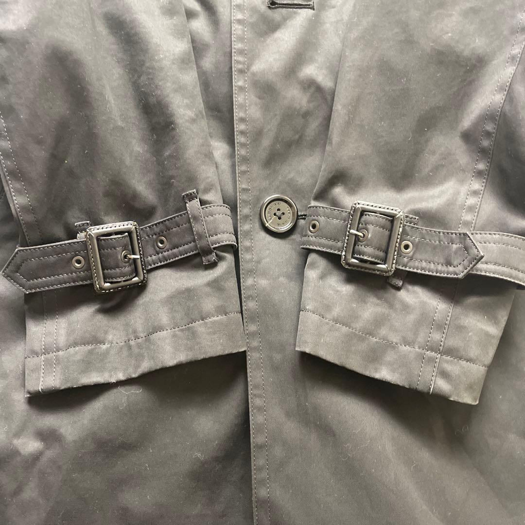 バーバリーブラックレーベル　ステンカラーコート　ブラック　ノバチェック　LL