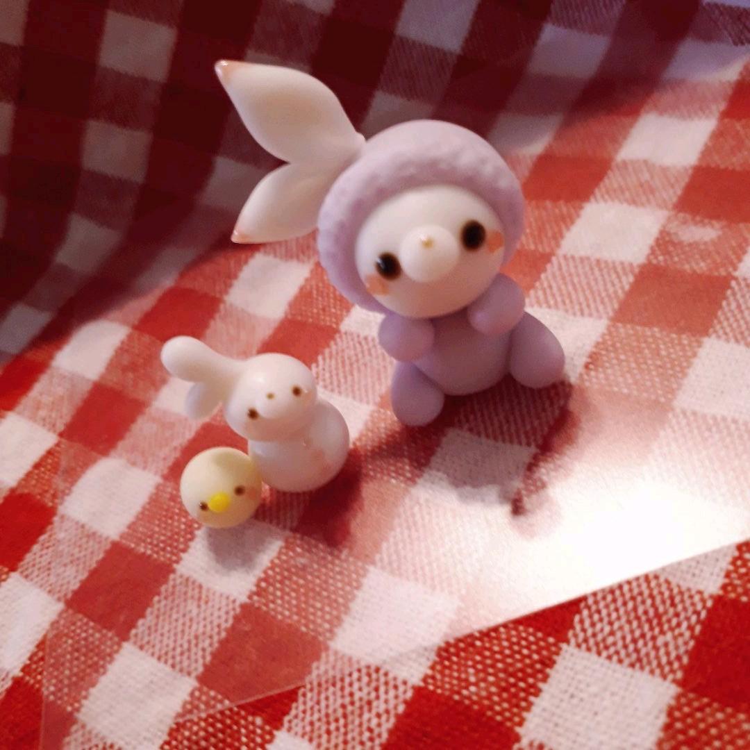 冬うさぎちゃん&雪ダルマ(うさぎ)