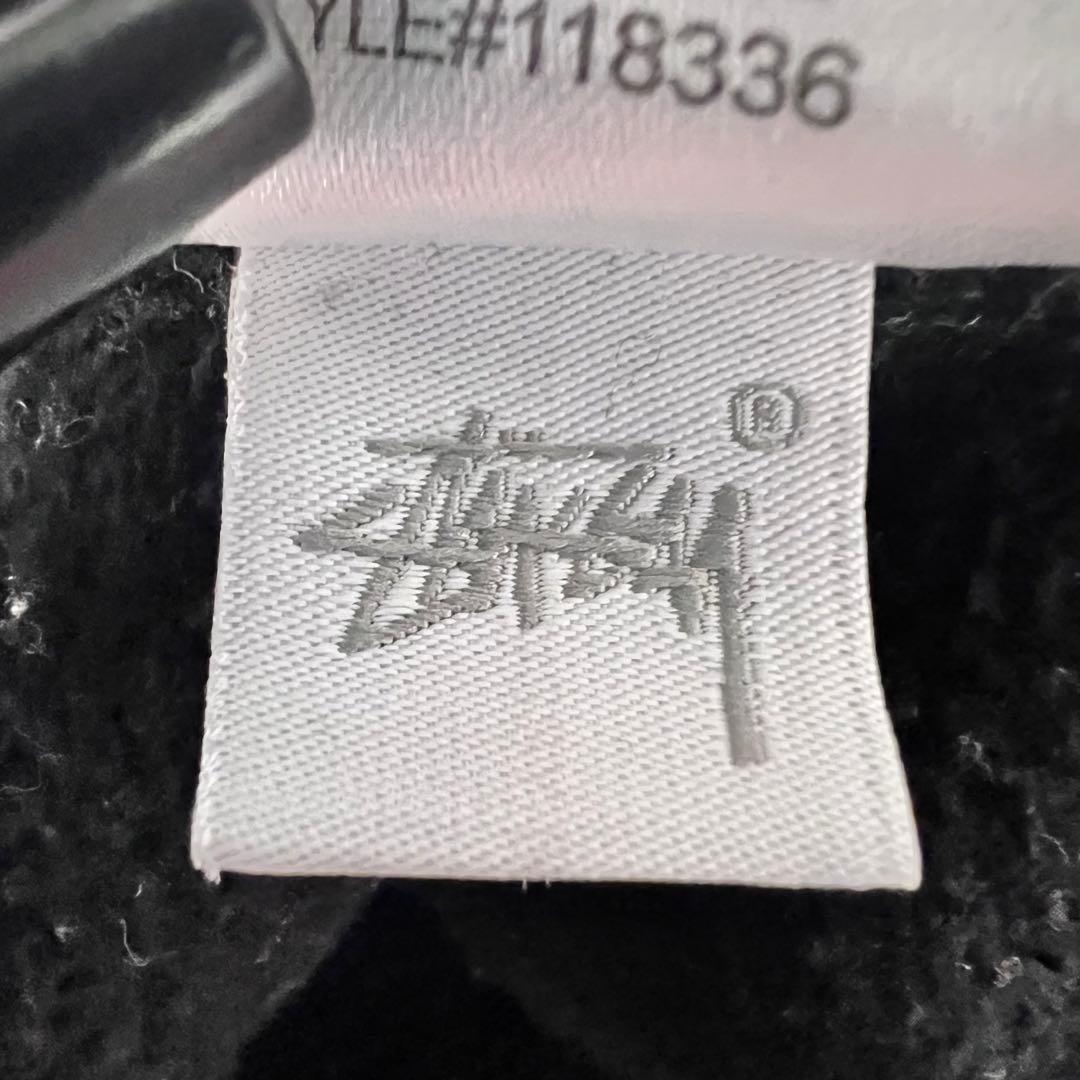 『超人気』　ステューシー　パーカー　パイル刺繍ロゴ　アーチロゴ　ブラック　【L】